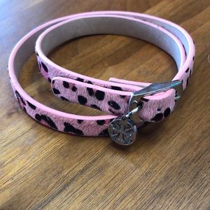 Rustic Cuff pink leopard wrap Haley bracelet